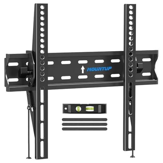 MOUNTUP Tilting TV Wall Mount Bracket for 26-55 Inch Flat Screen TVs/ Curved TVs, Low Profile TV Wall Mount TV Bracket - Easy to Install On 12" or 16" Studs, VESA 400x400mm Weight up to 99 LBS, MU0007