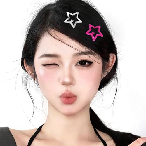 Zlsptk 50PCS PINK STAR HAIR CLIPS Y2K Silver Star Hair Clips For Women Metal Star Barrettes thumb #4