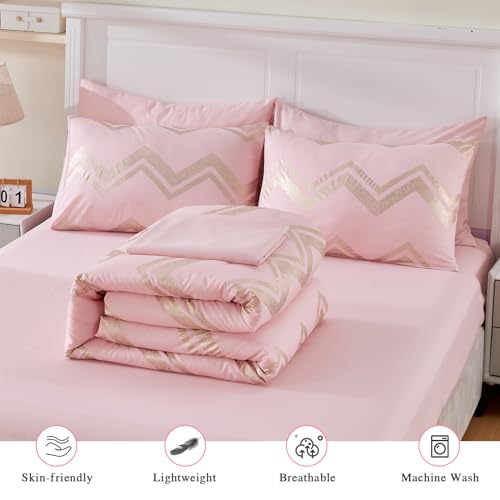 Wowelife 9945455-BO 6 Pieces Pink Twin/Twin Xl Comforter Set thumb #3