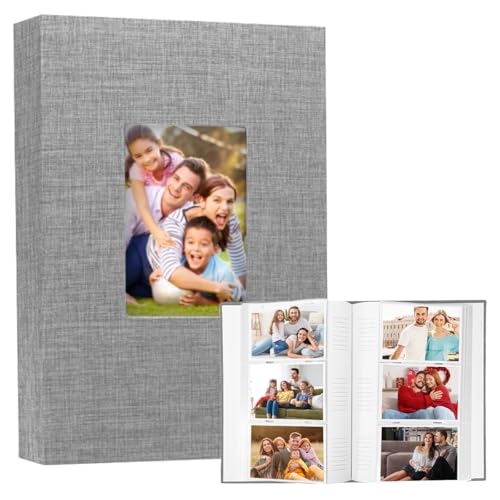 Album Photo 10x15, 300 Photos Album Photo Pochette, Album Photo Grand Format, Couverture en Lin Naturel Album Photo, Album Photos, pour Famille, Mariage, Voyage