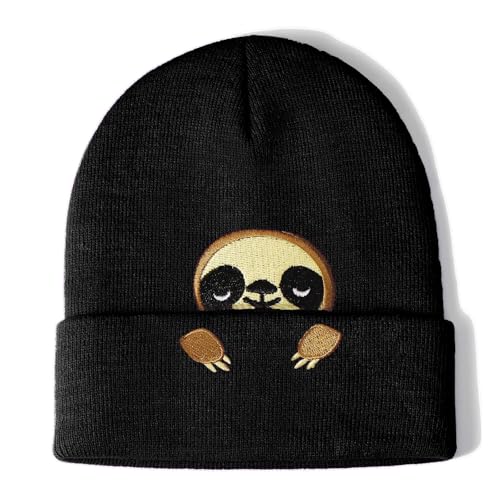 Nymora Faultier Mütze Beanie Hut Geschenk für Frauen Damen Lustige...