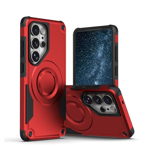 For Samsung Galaxy S26/S26 Plus/S26 Ultra�p�ϏՌ��P�[�X�A���C���C�����X�[�d����~�߃~�j�}���X�g�d�b�J�o�[(Red,S26 Plus)