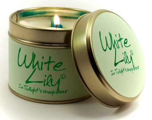 Lily-Flame Scented Candle in a presentation Tin - White Lily — image 1
