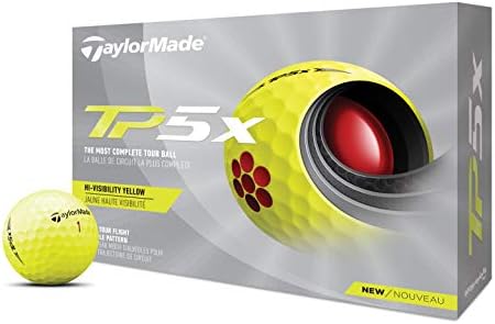 Taylor Made Unisex's TP5X Yellow Golf Balls, One Size