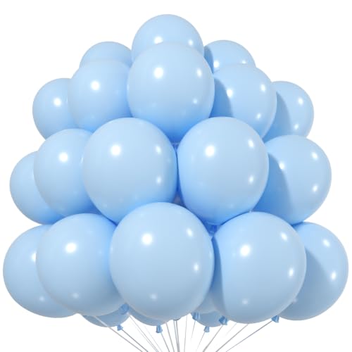Image of Pastel Blue Balloons, 12 Inch Baby Blue Latex Party Balloons