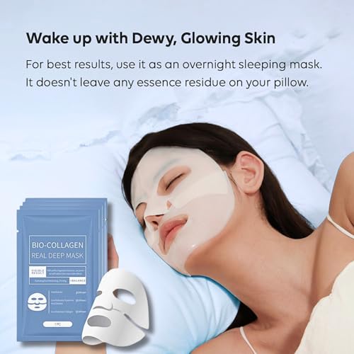 TBeaufave Bio Collagen Face Mask, Bio-dance Collagen Mask Overnight, Bio dance Bio-Collagen Real Deep Mask, Collagen Mask, Face Masks Beauty, Hydrating Face Mask, Pore Minimizing, Firming, 6PCS - Image 4