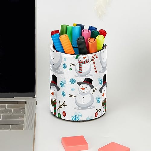 Porte-crayons en cuir synthétique de qualité supérieure au design flocon bleu
