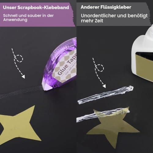 Secopad Kleberoller Fotokleber, 8 mm x 8 m, 12 Stück, Dunkle Farben – Ansicht 4