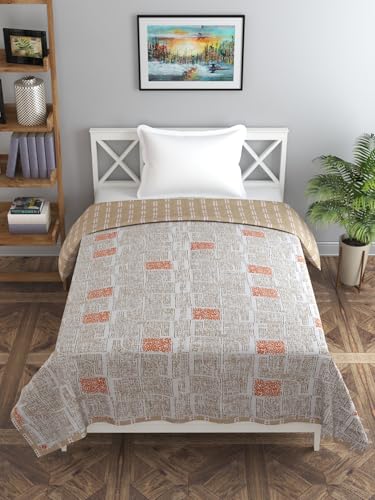 Image of Florida Cotton Double Bed All Season Reversible AC Dohar (Orange, 220x240 CM)