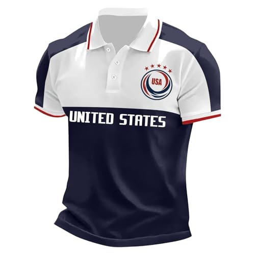 Polos Hombre,Camisetas Casuales Hombre Estampado Copas Cuello Manga Corta Estilo 2026 Tejido Botones Pechera