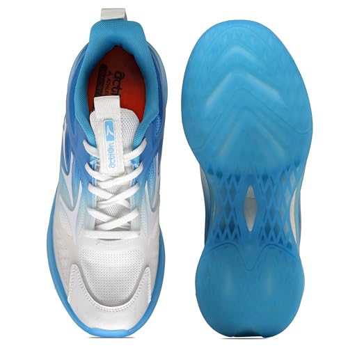 Image of Action | Athleo | TURBO-403 | Men's | Lace-Up | Running | Shoes | Trendy | Lightweight | Comfortable | Durable | Sports | Shoes White-Sky-Blue
