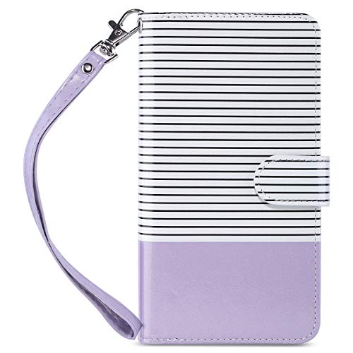ULAK Compatible with iPhone 8 Plus/iPhone 7 Plus Wallet Case with Card Holder, Premium PU Leather Flip Cover with Kickstand Magnetic Closure Shockproof Case for iPhone 7 Plus/8 Plus, Purple