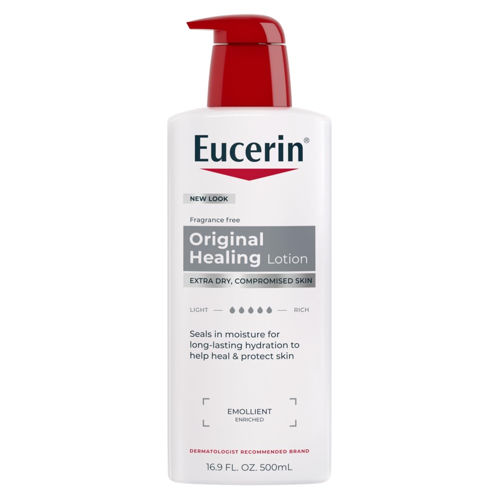 EucerinOriginal Healing Rich Body Lotion for Extremely Dry, Compromised Skin, Emollient Enriched Body Moisturizer, 16.9 Fl Oz Bottle