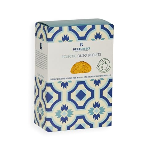 Dear Greece “Eclectic” – Biscotti Artigianali Greci con Ouzo, Sesamo Nero e Anice, Ricetta Tradizionale – Confezione 2×200 g (Totale 400 g)