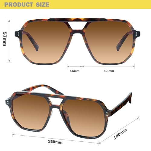 Image of mosanana Oversized Aviator Sunglasses for Women with Polarized Lens MS52243