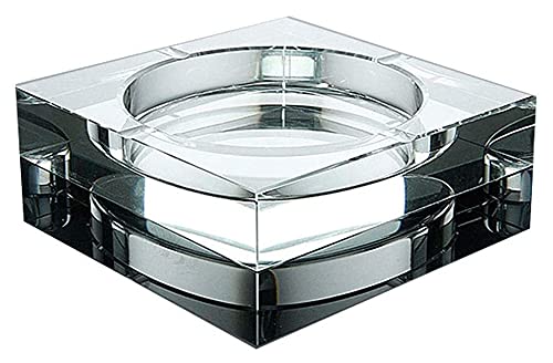 Jinrun Durable Ashtray Square Glass Ashtray Transparent Crystal Glass Ashtray Decoration Indoor and Outdoor Creative Small Ashtray 3.9 Inches Indoors Outdoor Ash Tray (Size : 18cm) (Size : 18cm)