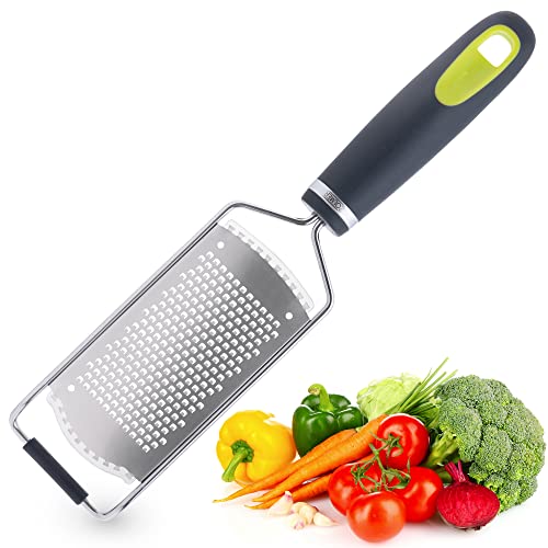 ZOLMER® Profi Zester Reibe mit Ergonomischem Griff - Extra Scharfe Küchenreibe aus Edelstahl - Käsereibe - Zitronenreibe - Spülmaschinenfest Cover