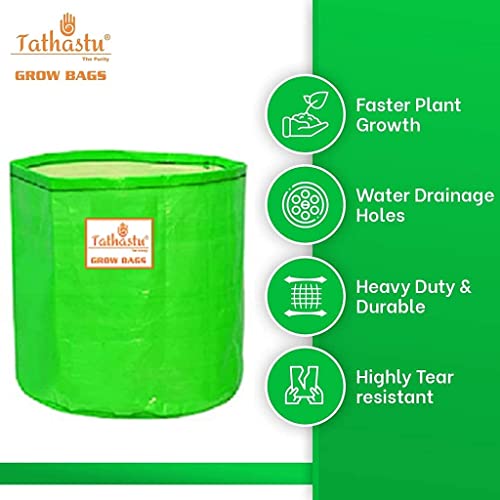 Image of Tathastu The Purity 12 X 18 Pack 5| 250 GSM Organics Terrace Home & Kitchen Gardening HDPE Circular 100% UV Treated Grow Bags (Plant Bags), Thick & Durable for Vegetable Fruits and Flower Plants (12 Diameter X 18 height, 5)