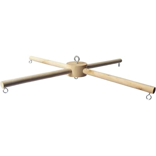 Wooden Mobile Frame Kit DIY Photography Prop Newborn Crib Hanger Decoration Mobile Hanging Frame Bed Toy for Home, Wind Chime Equipment Balcony Bell Accessories Ceiling, with Screw