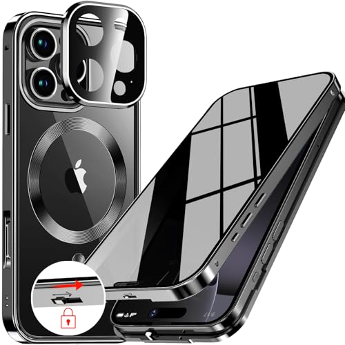 Coque anti-espion iPhone 16 Pro Max protectrice avec anneau CD et verre 9H intégré