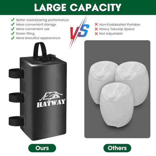 Hatway Canopy Weights,132 LBS Canopy Water Weight Bag Set of 4 Leg Weights for Pop Up Canopy,Gazebo,Canopies,Tent-4 * 15L-Black