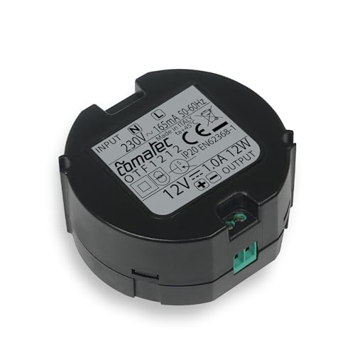 SCS Sentinel - Transformador de Alimentación Empotrable 12V DC 1A - Regulador de Tensión Integrado - Compatible con Cerraduras, Interfonos, Automatización de Portones y Domótica - 230V AC 50/60 Hz