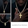 JeweBella Cross Necklace for Men Stainless Steel Necklace with Cross Pendent Men's Necklace Cross Jewelry Classic Christian Necklace Silver/Gold/Black Necklace 61CM Length #4