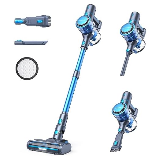 Lubluelu Akku Staubsauger, 23000Pa Staubsauger Kabellos, Leichter Staubsauger mit 225W bürstenloser Motor, 45Min Laufzeit, Staubsauger für Tierhaare,Teppich & Harter Boden