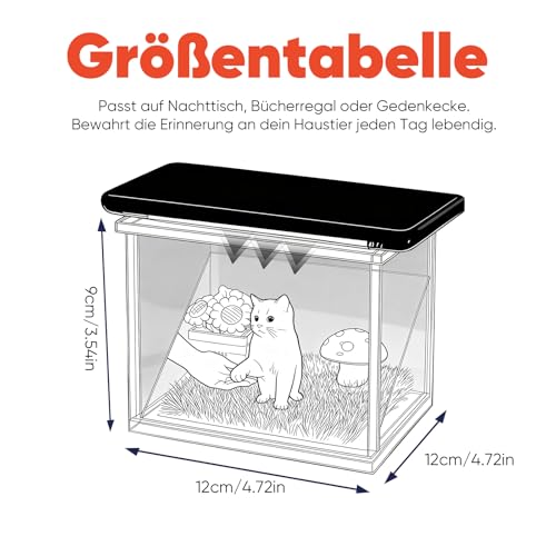 VEELU Personalisiertes 3D Hologramm Haustier Projektion Andenken an Verstorbenen Hund, Personalisiertes Gedenktafel Hund aus Acryl, Geschenk für Hundebesitzer Andenken an Verstorbene Katze, Hund