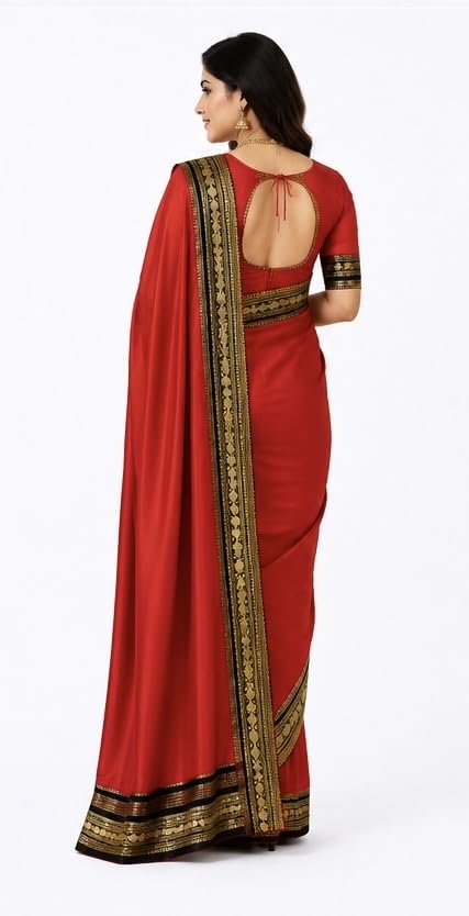 Image of Rashmika Mandanna Style Semi Mysore Crepe Silk Saree for Women with 2D Pattern Design Elegant Wear Saree with Blouse Piece for Wedding Festive Casual Ethnic Wear