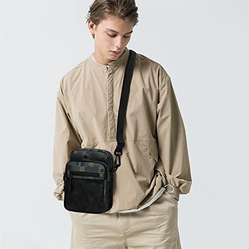 Lohol Small Messenger Bag For Men Women, Water Resistant Adjustable Cross Body Bag Shoulder Bag For Travel Sports (Camo Green) #TOP2