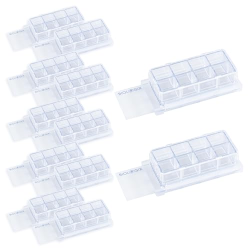 DROSOKING - Cell Culture Chamber Slide, 8-Well, PS Frame, Glass Slide, PP Holder, Sterile, Case of 12