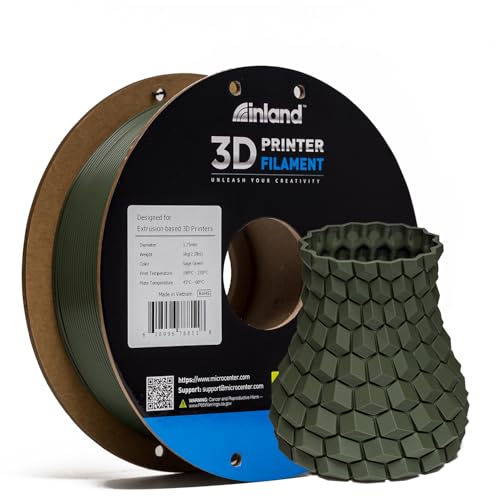 Inland PLA Filament 1.75mm Forest Green 1KG, 3D Printer Filament Dimensional Accuracy...