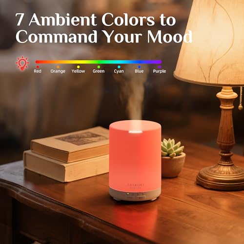 ASAKUKI 300 ML Essential Oil Diffuser - Quiet 5-in-1 Premium Humidifier, Natural Home Fragrance Aroma Diffuser with 7 LED Color Changing Light and Waterless Auto-Off - White by ASAKUKI - Image 7