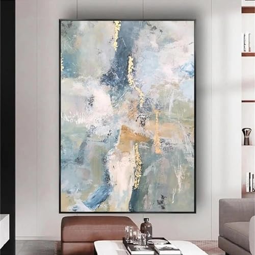 Tableau mural abstrait doré pour moderniser un mur vide avec cadre 50x70