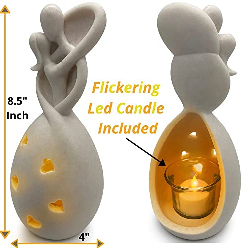 Oakiway Wedding Gifts For Couple - Infinity Love Candle Holders Statues W/Flickering Led Candle, Anniversary, Valentines, Bridal Shower Decor, Engagement, Wife & Couples Gifts #TOP2