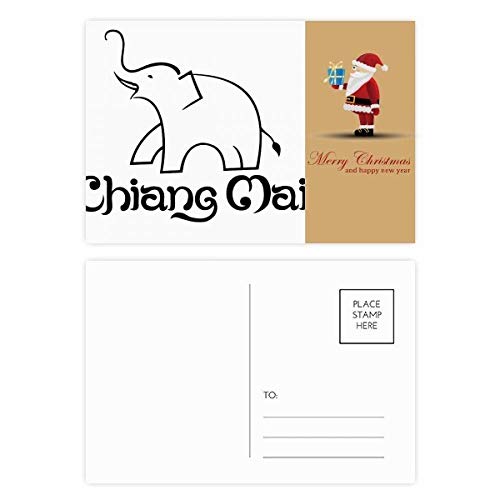 Cartes postales éléphant Thaïlande motif Père Noël pour correspondance hivernale
