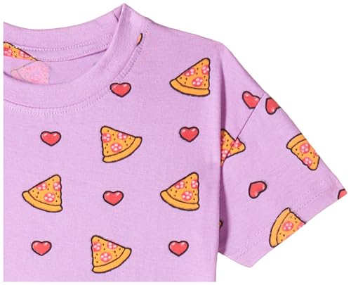 Image of T2F Girls Cotton Printed Oversized Fit Crop Top and Pant Pajama Set