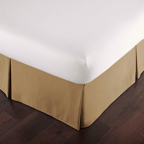 Southshore Fine Living, Inc. King Size Bed Skirts 14 Inch Drop, 1 Pet Hair Resistant Dust Ruffle for King Size Bed - Hotel Quality Pleated Design, Easy Care, to Hide Under-Bed Storage - Taupe