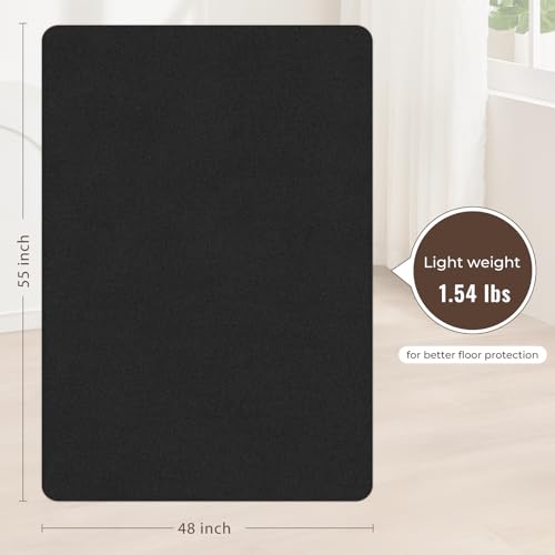 Image of Sycoodeal Office Chair Mat for Hardwood Floor,Slip Resistant Floor Mat for Office Computer Gaming Chair,Heavy Duty Floor Protector for Rolling Chairs,Easy to Clean,Black(48 inchx55 inch)