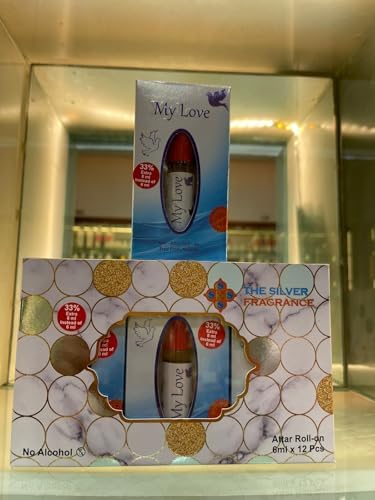 My Love Attar Roll-on, 6ml x 12 Pcs, Powdery and Floral Fragrance, No ...