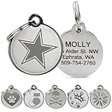 GoTags Playful, Custom Engraved Pet ID Tags, Solid Stainless Steel, Personalized Dog and Cat Pet ID with up to 4 Lines of Text, Cute, Durable and Long-Lasting