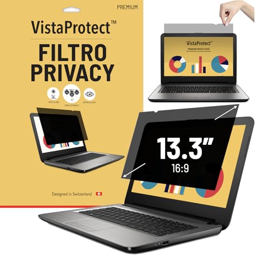VistaProtect – Filtro Privacy Premium & Filtro Anti Luce Blu. Pellicola di Protezione per Laptop e Computer Portatile (13.3