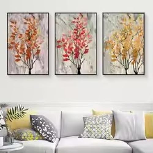 Art mural arbre coloré abstrait avec cadre élégant XINBAO