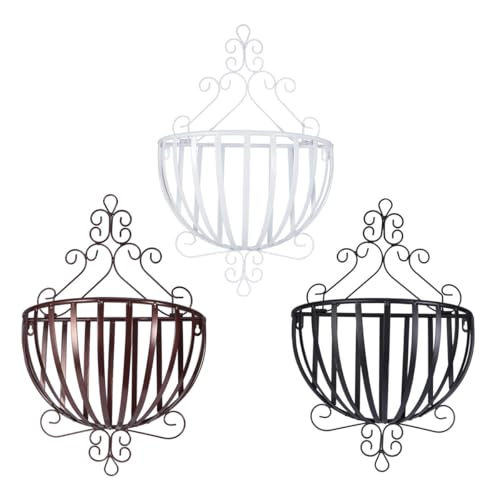 Support de pot de fleurs métallique demi-circulaire avec grille de drainage - 8