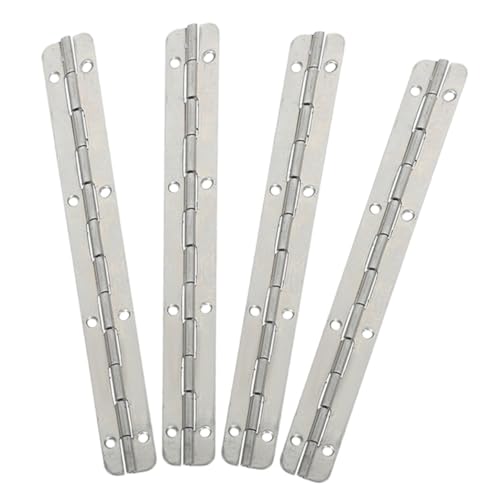 VILLFUL 4pcs Wooden Box Piano Hinge Heavy Duty Hinges for Wood Boat Hinges Mini Hinges for Crafts Key Latch Brass Hinge Tiny Hinges Long Hinges Cabinet Door Hinges Gold Iron Silver