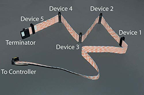 Amphenol Ultra320 Internal SCSI Cable with Terminator 6-Connector 48-inch