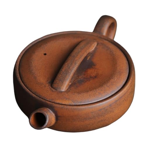 Tetera de cerámica artesanal de boca ancha y diseño antiguo Q-Q1022