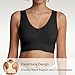 Lemef Front Zipper Sports Bras for Women Wirefree Post Surgery Bra Front Closure Racerback Compression Mastectomy Bras Black XL