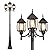 Hykolity Outdoor Patio Black 3-Headed Post Light, 7.1ft x 1.8ft, Weather Resistant Aluminum, E26/Medium Base 60W Bulbs Not Included